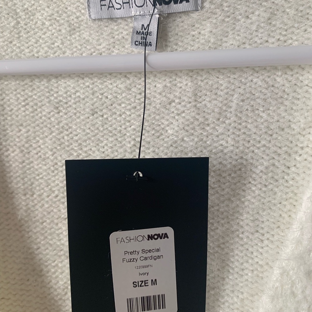 Fashion Nova Ivory Button Front V-Neck Cardigan - Picture 3 of 4